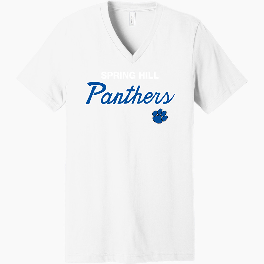 Spring Hill Panthers <span class="pdp-name-mascot">Spring Hill Panthers</span> Bella+Canvas Unisex Jersey Short Sleeve V-Neck Tee