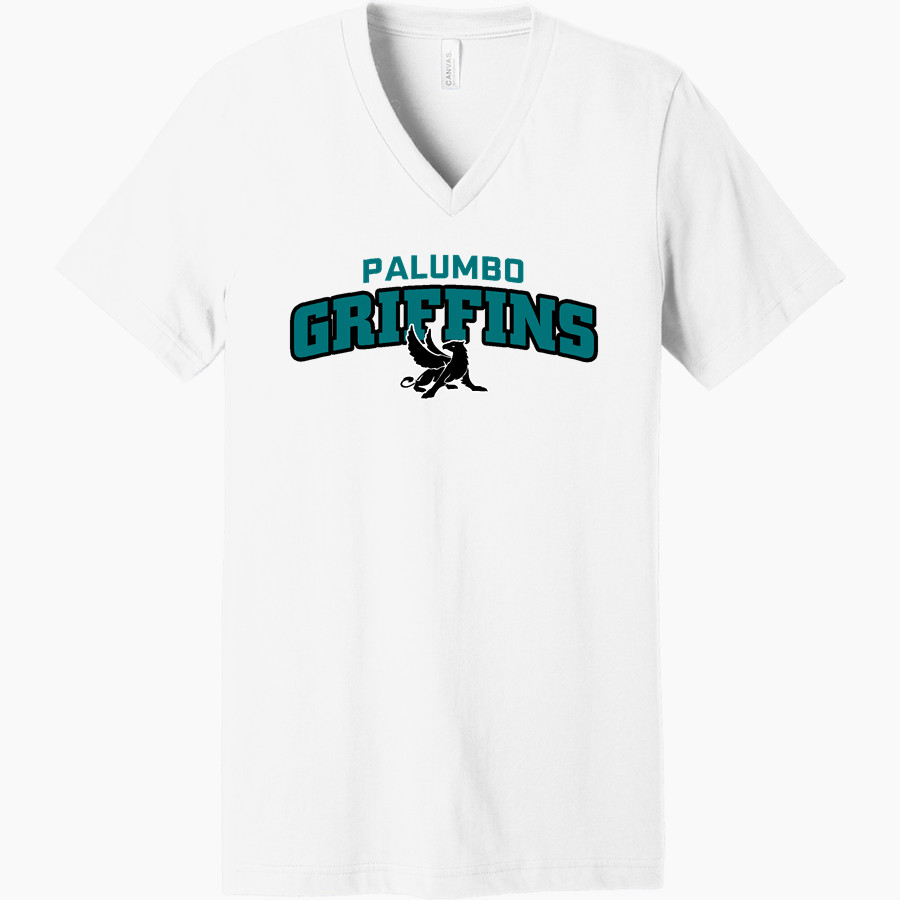 ACADEMY AT PALUMBO HIGH SCHOOL GRIFFINS <span class="pdp-name-mascot">PALUMBO GRIFFINS</span> Bella+Canvas Unisex Jersey Short Sleeve V-Neck Tee