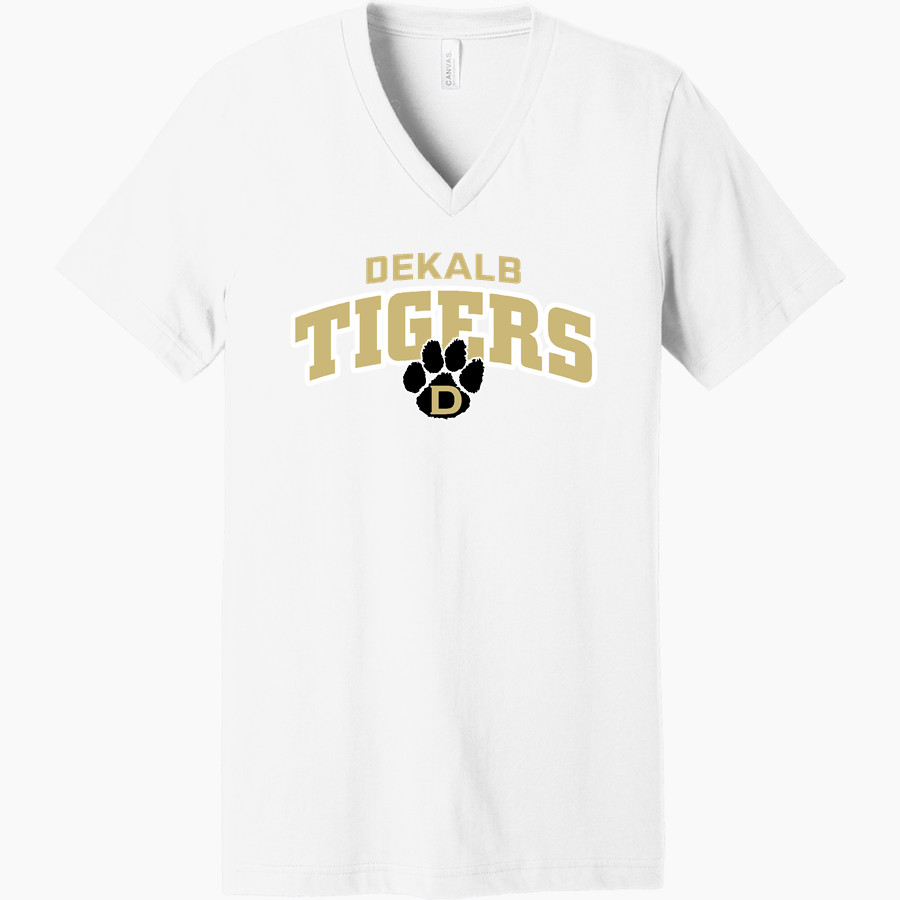 DEKALB HIGH SCHOOL TIGERS Bella+Canvas Unisex Jersey Short Sleeve V-Neck Tee
