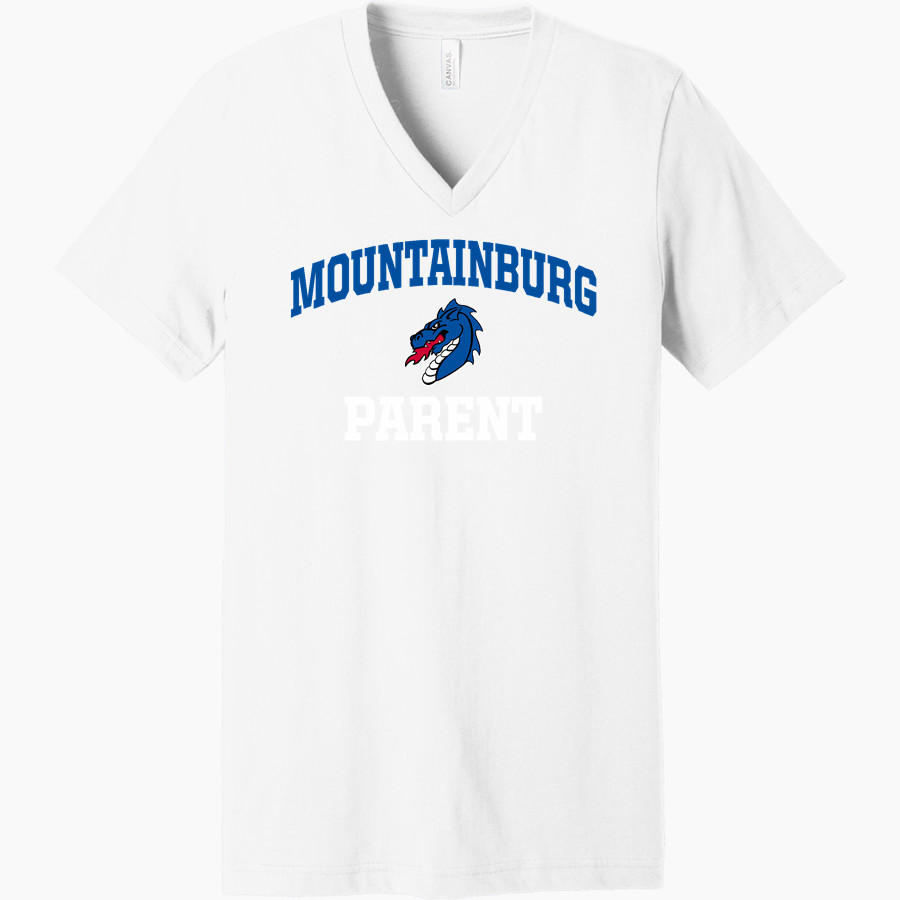 Mountainburg Dragons <span class="pdp-name-mascot">Mountainburg Dragons</span> Bella+Canvas Unisex Jersey Short Sleeve V-Neck Tee