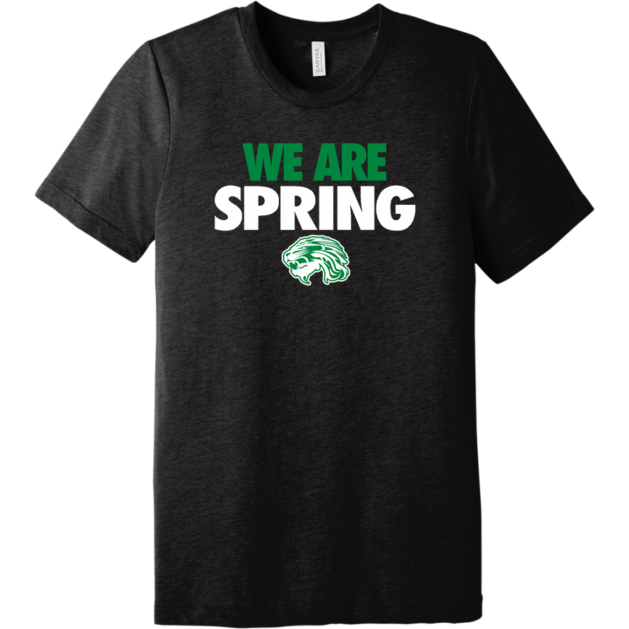 SPRING HIGH SCHOOL LIONS <span class="pdp-name-mascot">SPRING LIONS</span> BELLA+CANVAS Unisex Triblend Short Sleeve Tee
