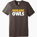 Highlands Owls BELLA+CANVAS Unisex Triblend Short Sleeve Tee Front Thumbnail
