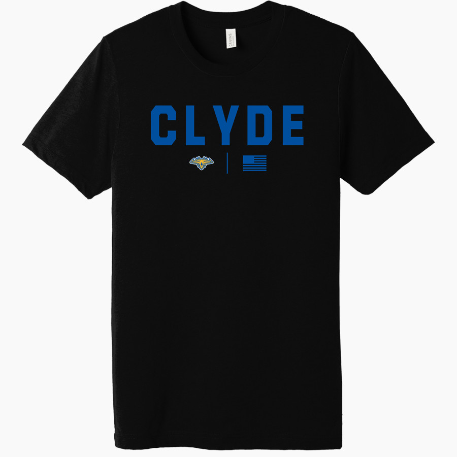 CLYDE HIGH SCHOOL FLIERS <span class="pdp-name-mascot">CLYDE FLIERS</span> BELLA+CANVAS Unisex Triblend Short Sleeve Tee