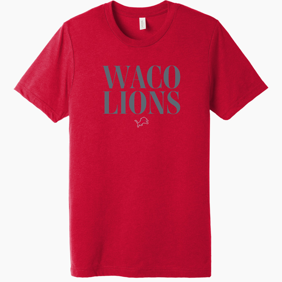 WACO HIGH SCHOOL LIONS <span class="pdp-name-mascot">WACO LIONS</span> BELLA+CANVAS Unisex Triblend Short Sleeve Tee