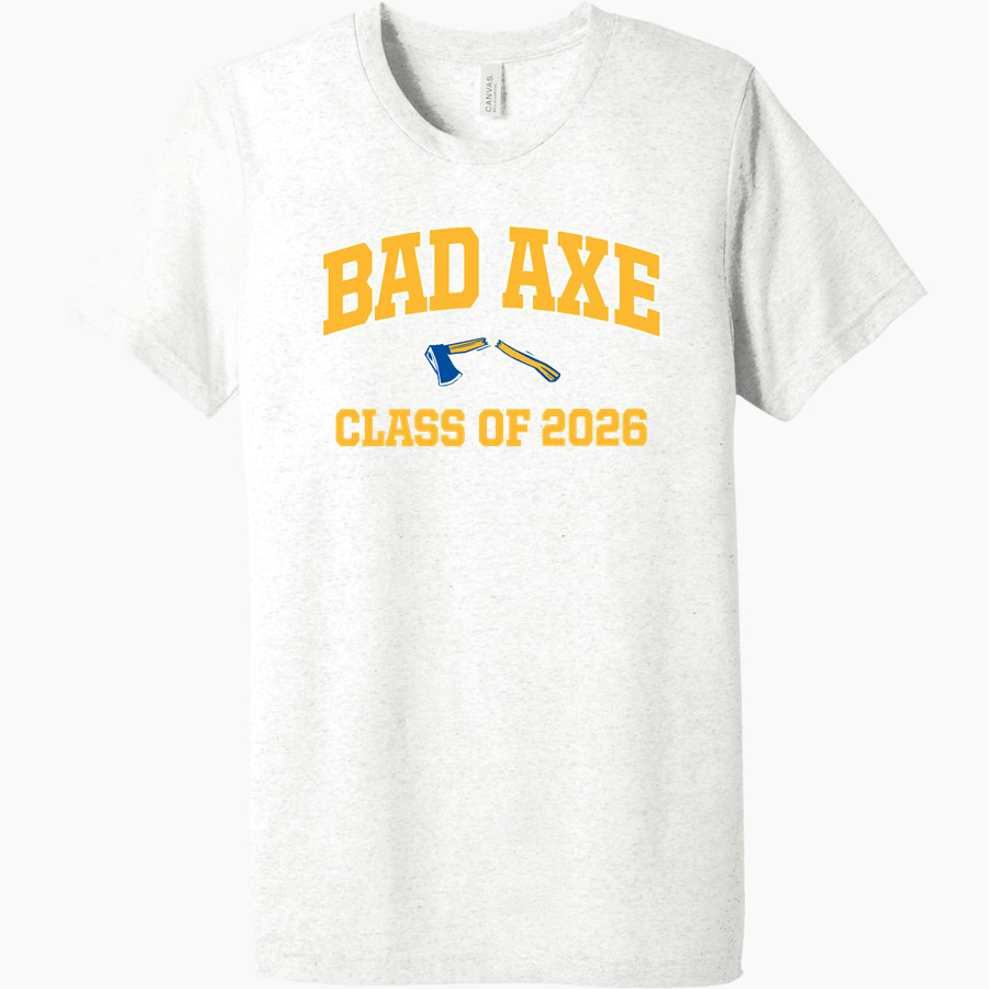 BAD AXE HIGH SCHOOL HATCHETS <span class="pdp-name-mascot">BAD AXE HATCHETS</span> BELLA+CANVAS Unisex Triblend Short Sleeve Tee