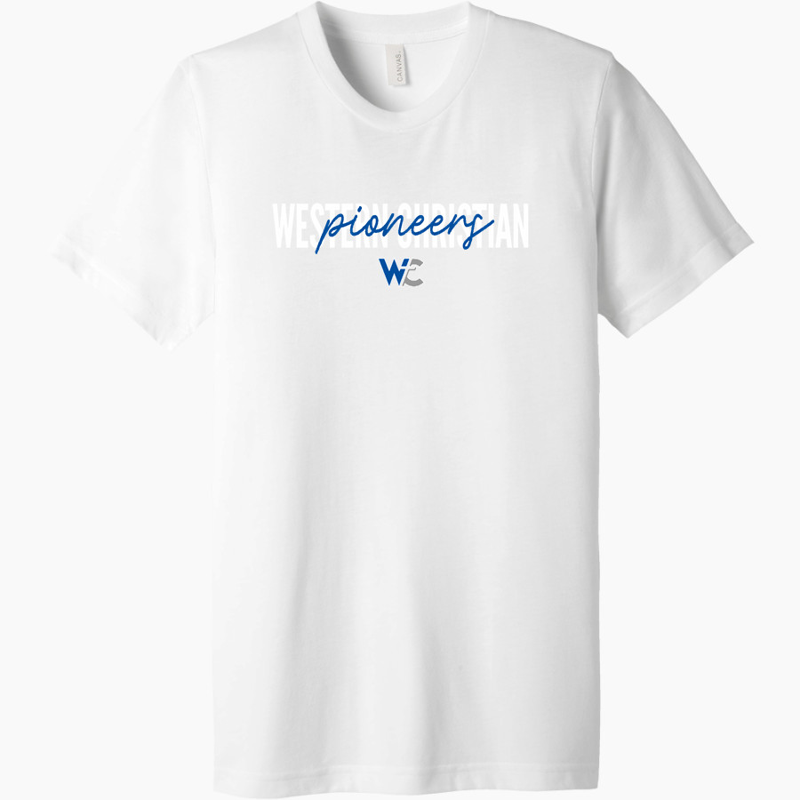 WESTERN CHRISTIAN SCHOOL PIONEERS ONLINE STORE <span class="pdp-name-mascot">WESTERN CHRISTIAN PIONEERS</span> BELLA+CANVAS Unisex Triblend Short Sleeve Tee