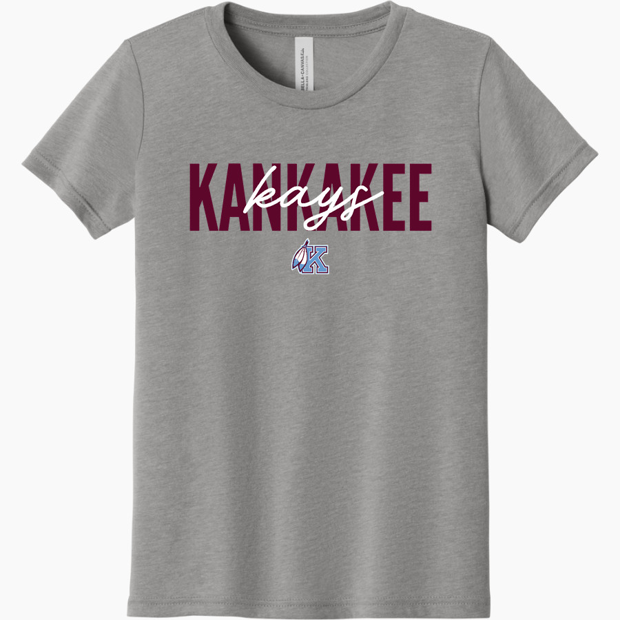 Kankakee Kays <span class="pdp-name-mascot">Kankakee High School Kays</span> Bella+Canvas Youth Triblend SS Tee
