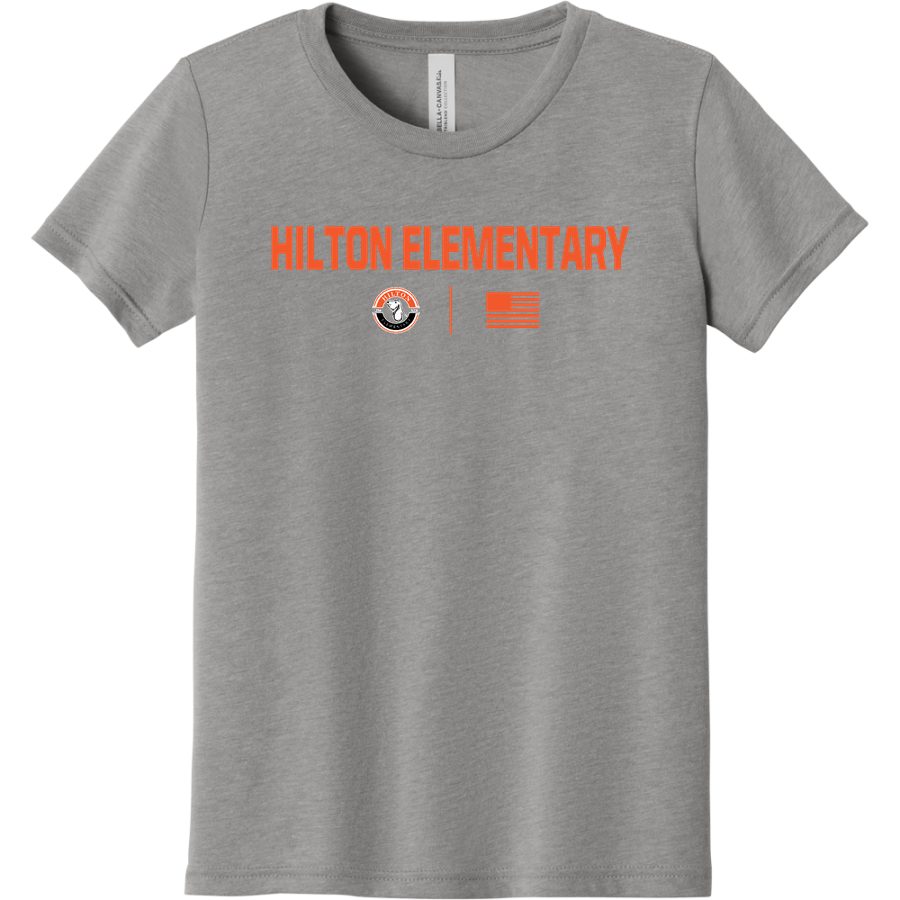 Hilton Elementary School hound dog <span class="pdp-name-mascot">Hilton Elementary Bulldogs</span> BELLA+CANVAS Youth Triblend SS Tee