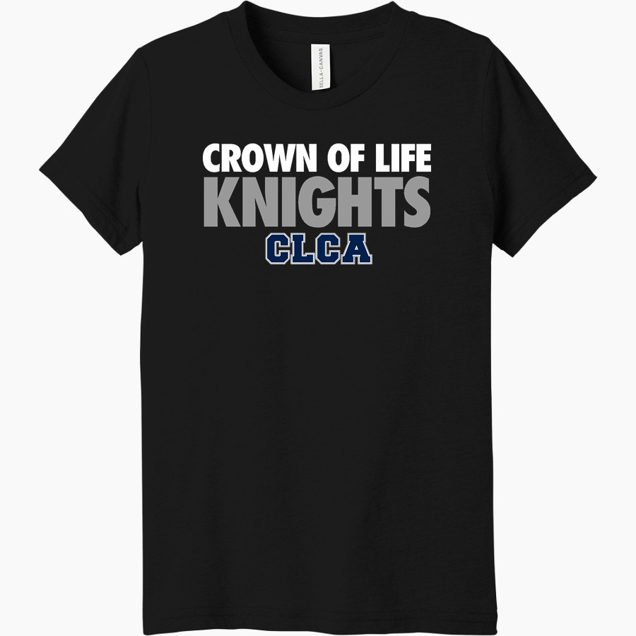 Crown of Life Knights <span class="pdp-name-mascot">Crown of Life Christian Academy Knights</span> Bella+Canvas Youth Triblend SS Tee