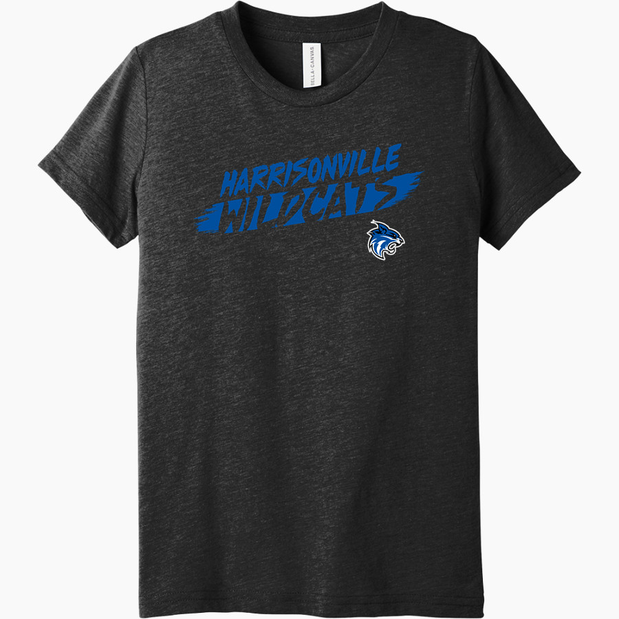 HARRISONVILLE HIGH SCHOOL WILDCATS Bella+Canvas Youth Triblend SS Tee
