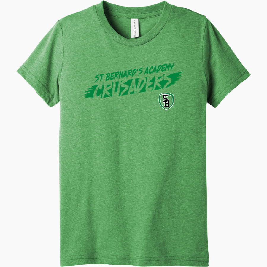 ST BERNARD'S ACADEMY CRUSADERS Bella+Canvas Youth Triblend SS Tee