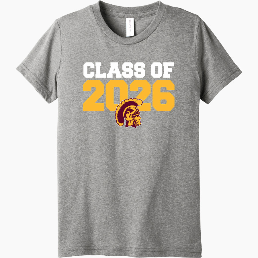 CHARLOTTE HIGH SCHOOL TROJANS Bella+Canvas Youth Triblend SS Tee