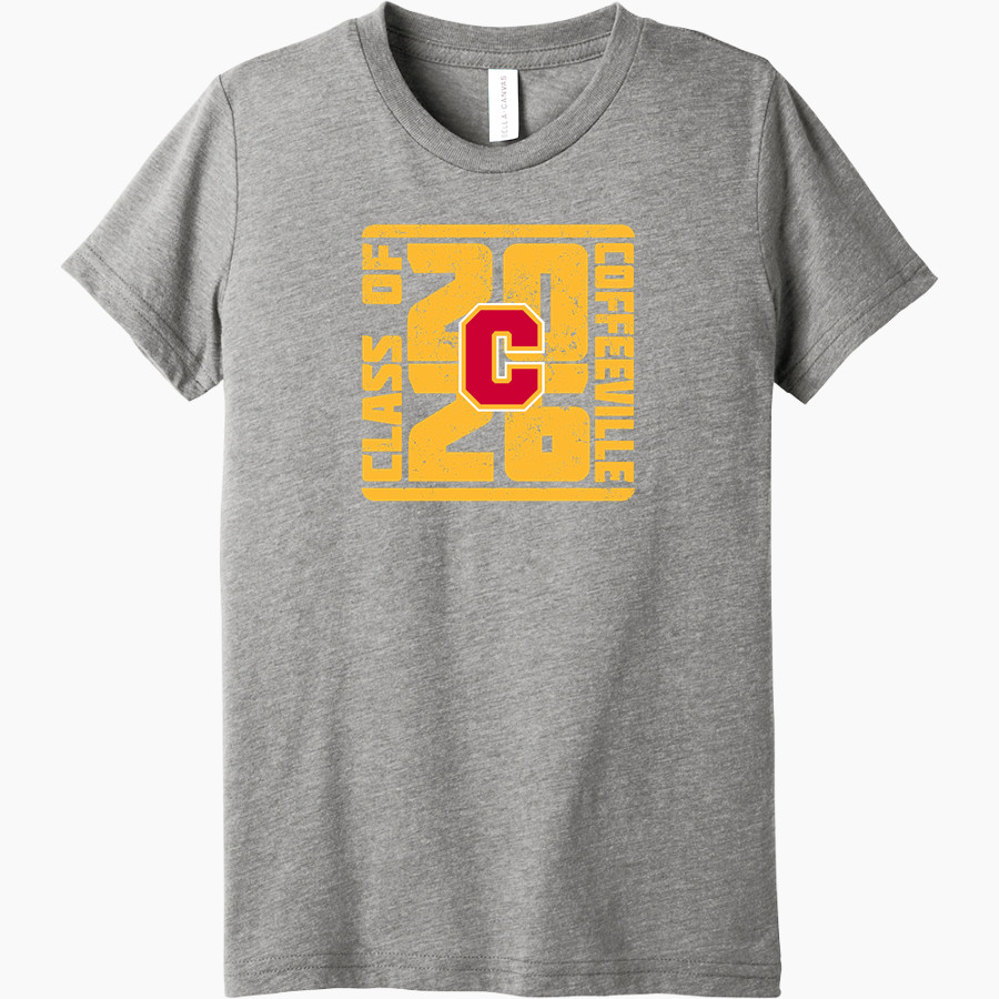 COFFEEVILLE HIGH SCHOOL PIRATES Bella+Canvas Youth Triblend SS Tee