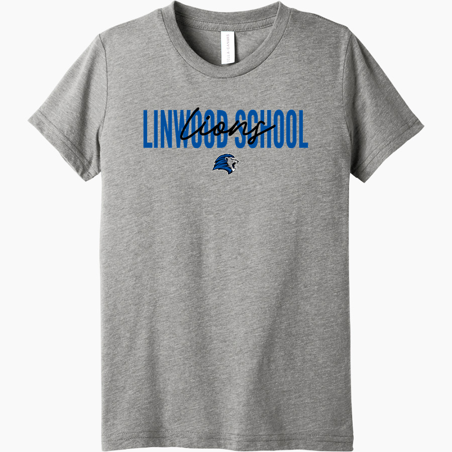 Linwood School Lions Bella+Canvas Youth Triblend SS Tee