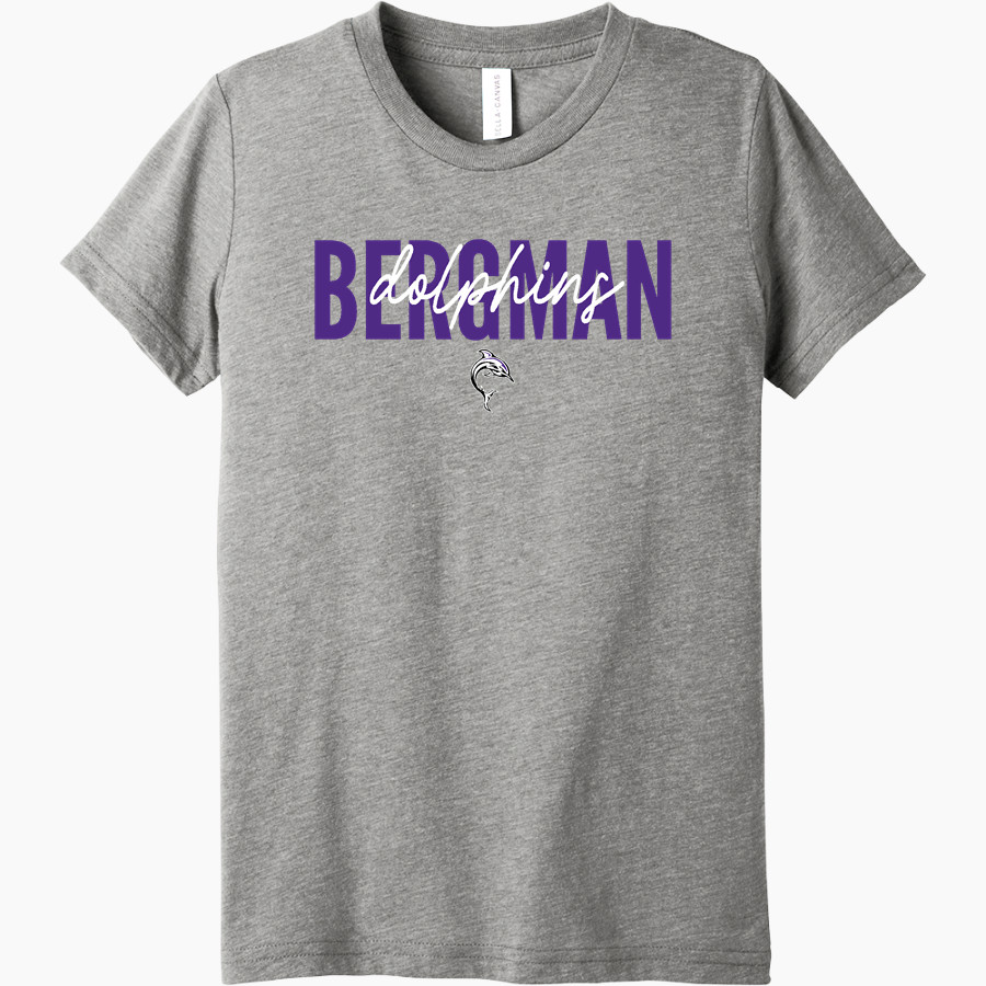 Bergman Dolphins Bella+Canvas Youth Triblend SS Tee