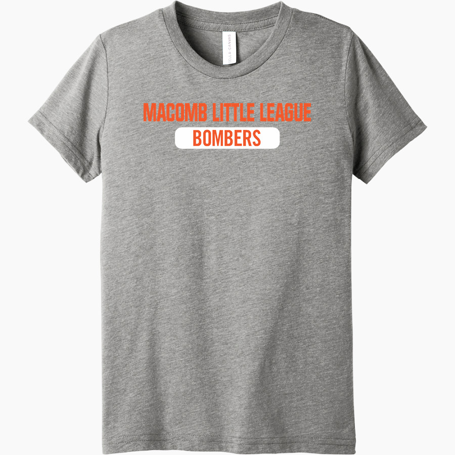 Macomb Little League Bombers <span class="pdp-name-mascot">Macomb Little League Bombers</span> Bella+Canvas Youth Triblend SS Tee