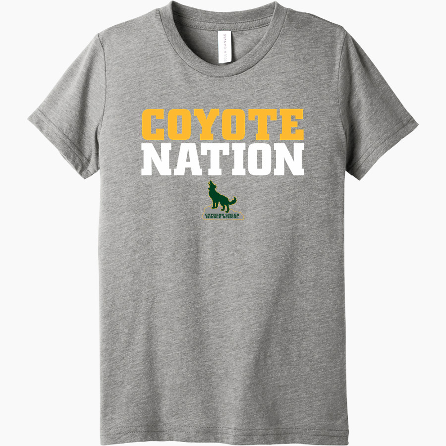 Cypress Creek Coyotes <span class="pdp-name-mascot">Cypress Creek Coyotes</span> Bella+Canvas Youth Triblend SS Tee
