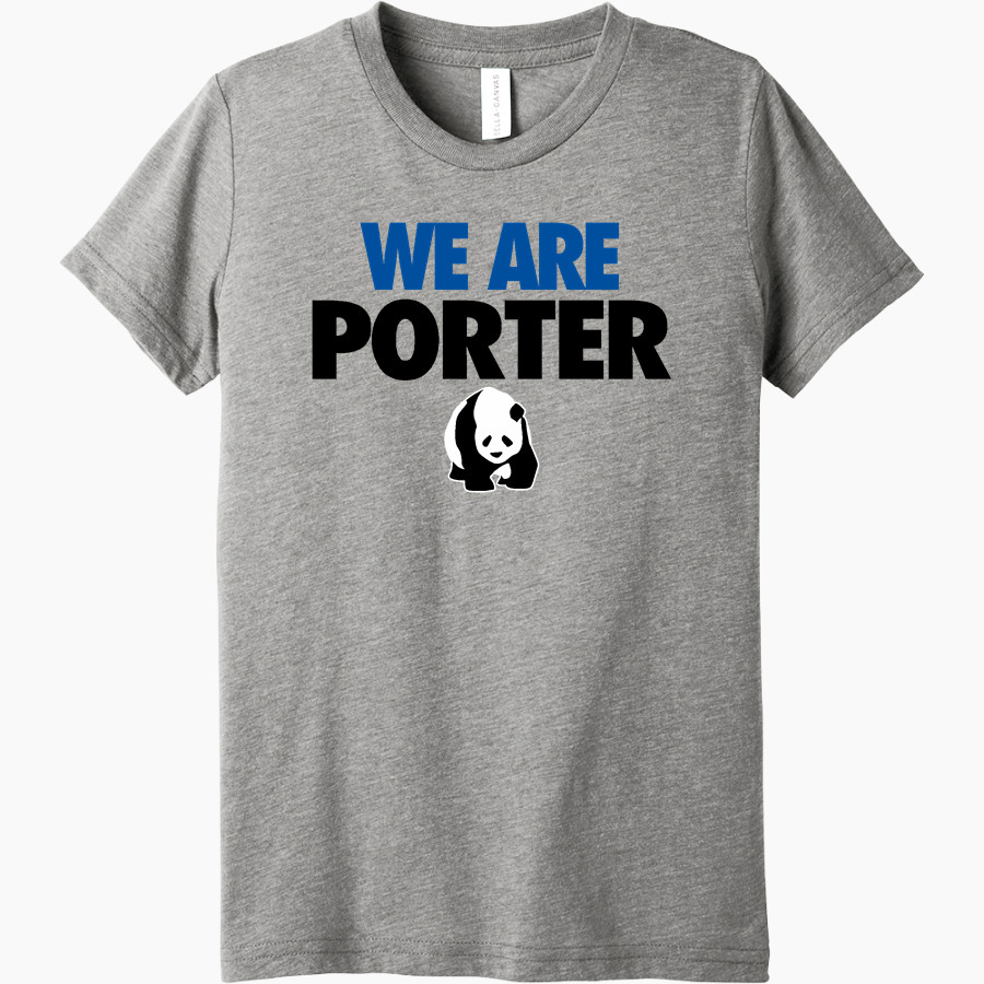 Porter Pandas official sideline store <span class="pdp-name-mascot">Porter Elementary School Pandas</span> Bella+Canvas Youth Triblend SS Tee