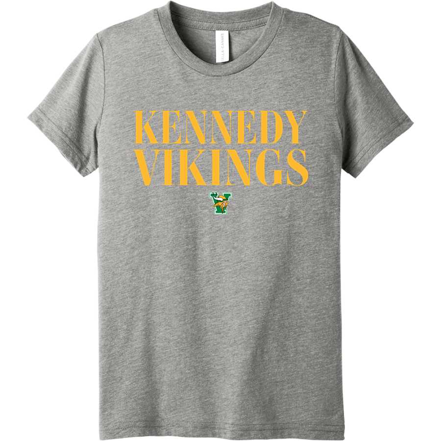 KENNEDY Vikings <span class="pdp-name-mascot">JOHN F KENNEDY MIDDLE SCHOOL Vikings</span> BELLA+CANVAS Youth Triblend SS Tee