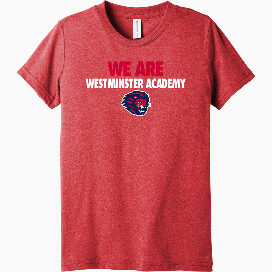 WESTMINSTER ACADEMY LIONS <span class="pdp-name-mascot">WESTMINSTER ACADEMY LIONS</span> Bella+Canvas Youth Triblend SS Tee