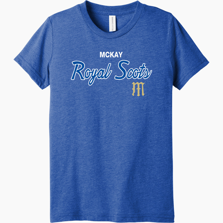 MCKAY HIGH SCHOOL ROYAL SCOTS <span class="pdp-name-mascot">McKAY ROYAL SCOTS</span> Bella+Canvas Youth Triblend SS Tee