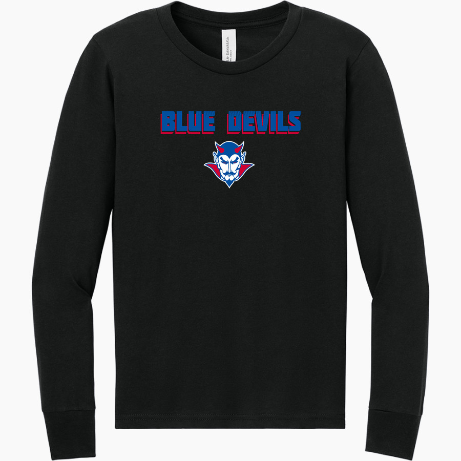 CORDOVA HIGH SCHOOL BLUE DEVILS <span class="pdp-name-mascot">CORDOVA BLUE DEVILS</span> BELLA+CANVAS Youth Jersey Long Sleeve Tee