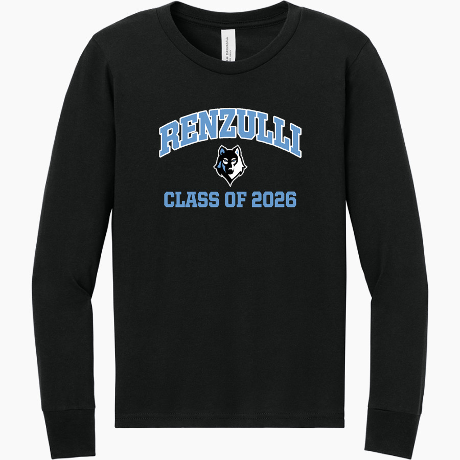 Renzulli Academy Wolves official online store <span class="pdp-name-mascot">Renzulli Wolves</span> BELLA+CANVAS Youth Jersey Long Sleeve Tee