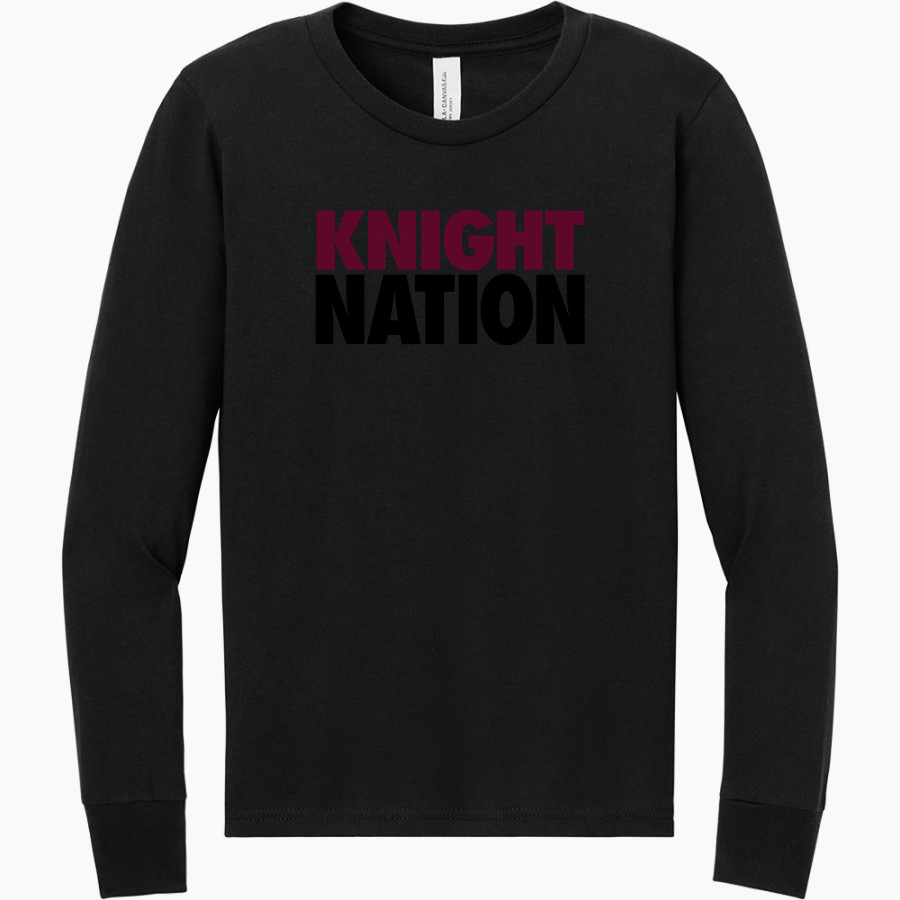 Joshua Christian Academy Knights <span class="pdp-name-mascot">Joshua Christian Academy Knights</span> BELLA+CANVAS Youth Jersey Long Sleeve Tee