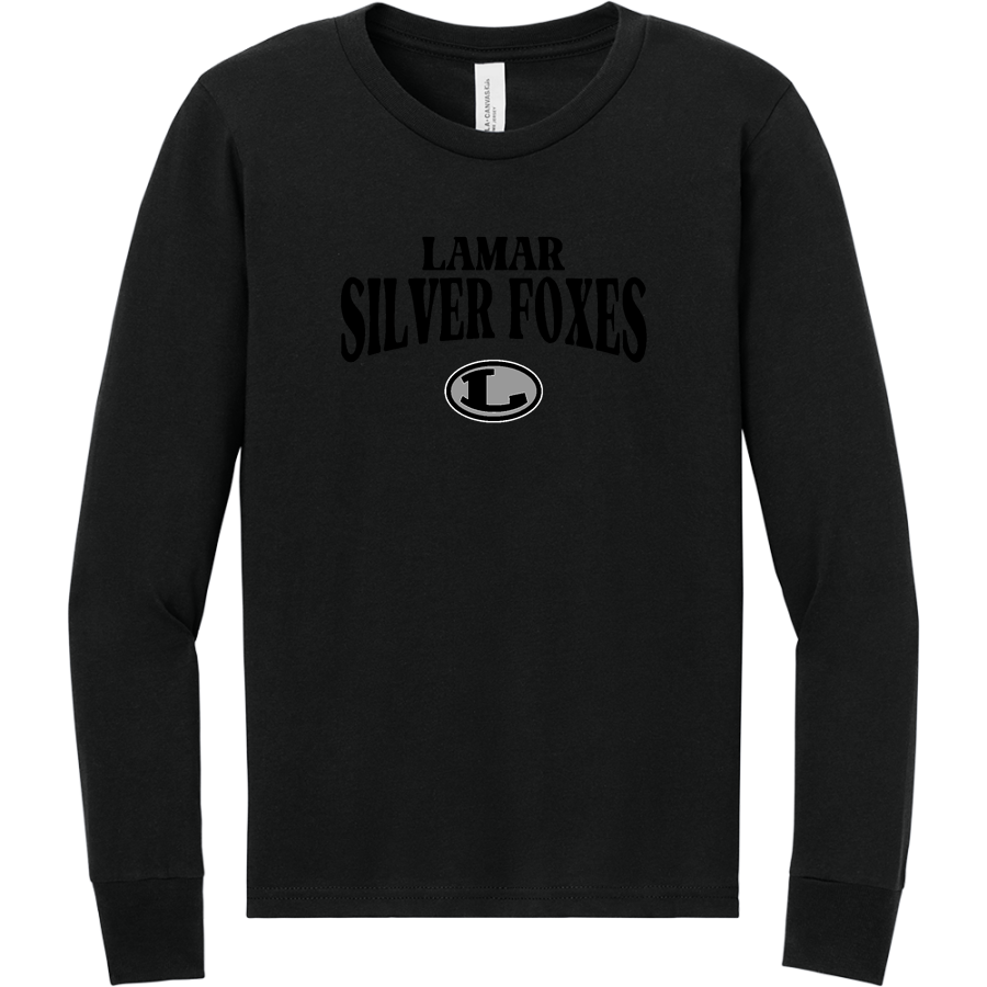 LAMAR HIGH SCHOOL SILVER FOXES <span class="pdp-name-mascot">LAMAR SILVER FOXES</span> BELLA+CANVAS Youth Jersey Long Sleeve Tee
