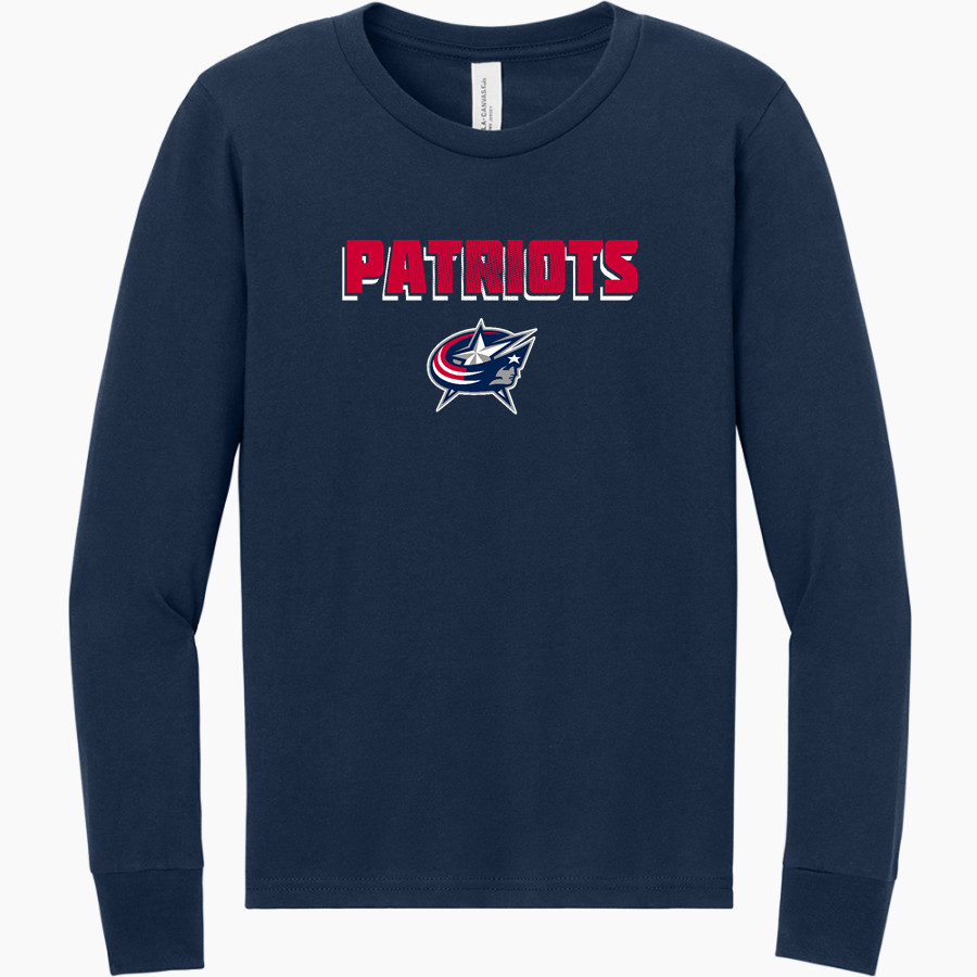 NORTH POLE HIGH SCHOOL PATRIOTS <span class="pdp-name-mascot">NORTH POLE PATRIOTS</span> BELLA+CANVAS Youth Jersey Long Sleeve Tee