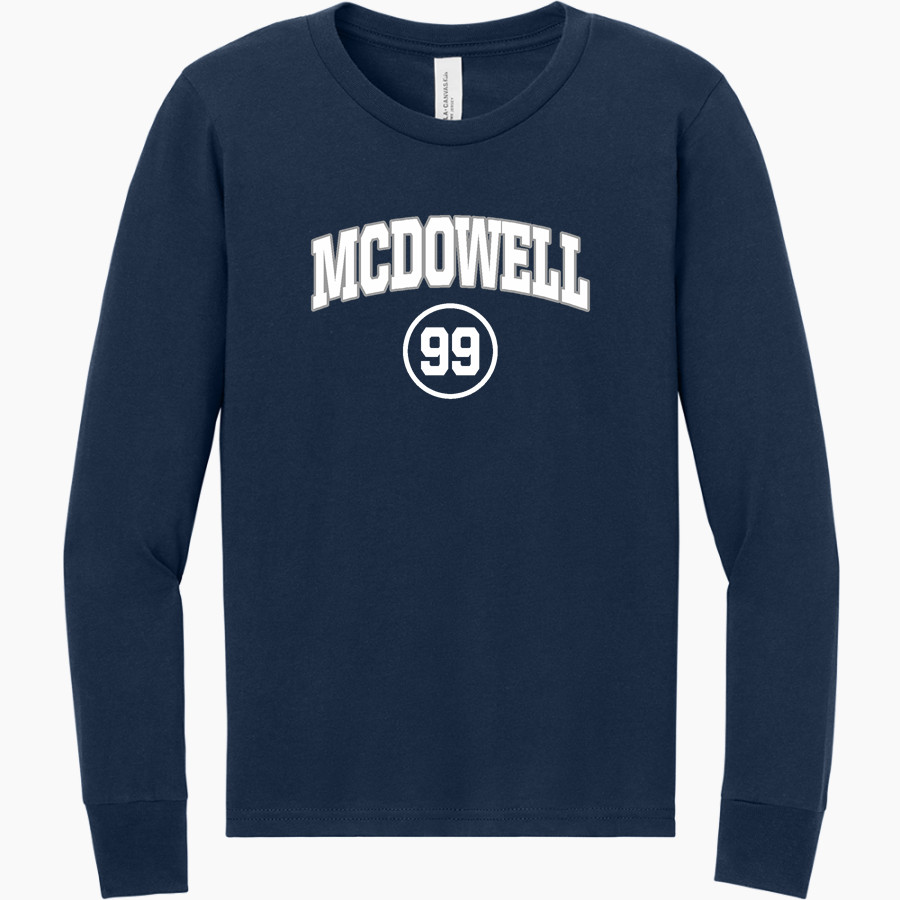 MCDOWELL HIGH SCHOOL TROJANS <span class="pdp-name-mascot">MCDOWELL TROJANS</span> BELLA+CANVAS Youth Jersey Long Sleeve Tee