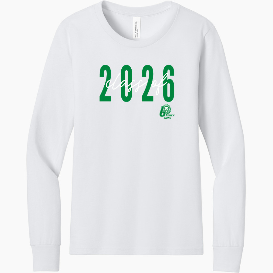 Bremen Athletics Sideline Store <span class="pdp-name-mascot">Bremen Lions</span> BELLA+CANVAS Youth Jersey Long Sleeve Tee