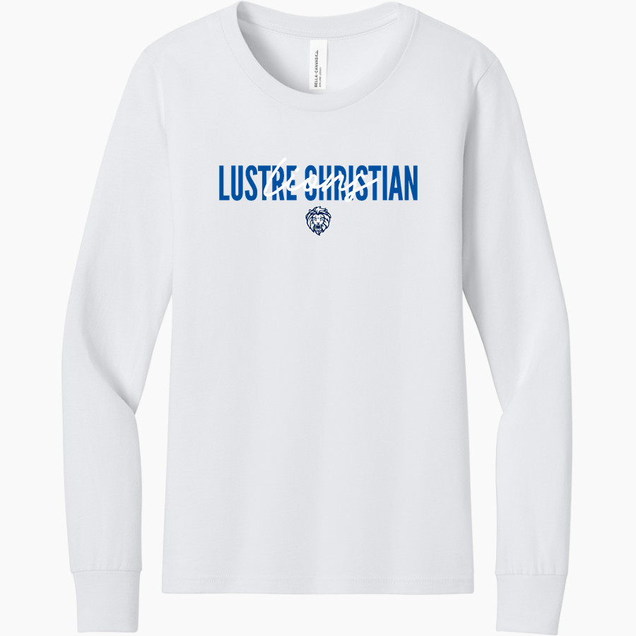 LUSTRE CHRISTIAN HIGH SCHOOL LIONS <span class="pdp-name-mascot">LUSTRE CHRISTIAN LIONS</span> BELLA+CANVAS Youth Jersey Long Sleeve Tee