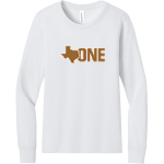 Texas One Fund Texas One Fund <span class="pdp-name-mascot">Texas One Fund</span> BELLA+CANVAS Youth Jersey Long Sleeve Tee Front Thumbnail