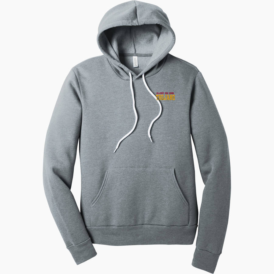 HILLCREST HIGH SCHOOL TROJANS <span class="pdp-name-mascot">Hillcrest High School TROJANS</span> BELLA+CANVAS Unisex Sponge Fleece Pullover Hoodie