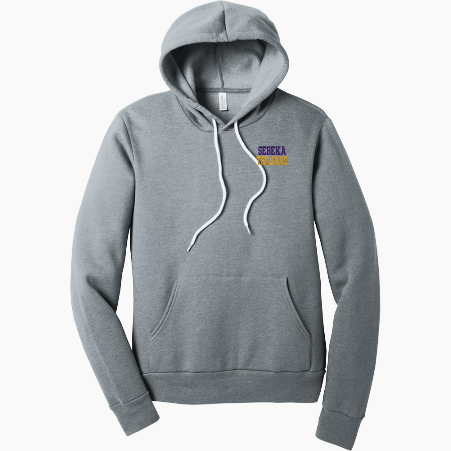 SEBEKA HIGH SCHOOL Trojans Online Store <span class="pdp-name-mascot">SEBEKA TROJANS</span> BELLA+CANVAS Unisex Sponge Fleece Pullover Hoodie