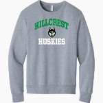 HILLCREST HIGH SCHOOL HUSKIES <span class="pdp-name-mascot">HILLCREST HUSKIES</span> BELLA+CANVAS Unisex Sponge Fleece Classic Crewneck Sweatshirt Front Thumbnail
