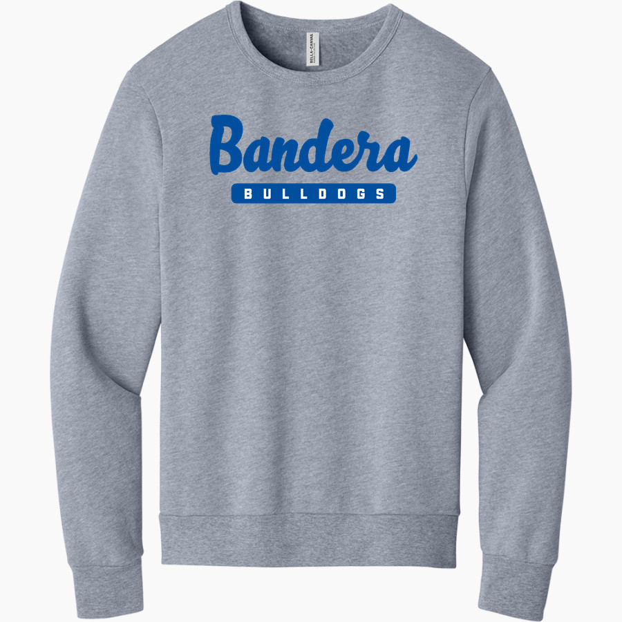 BANDERA HIGH SCHOOL BULLDOGS BELLA+CANVAS Unisex Sponge Fleece Classic Crewneck Sweatshirt