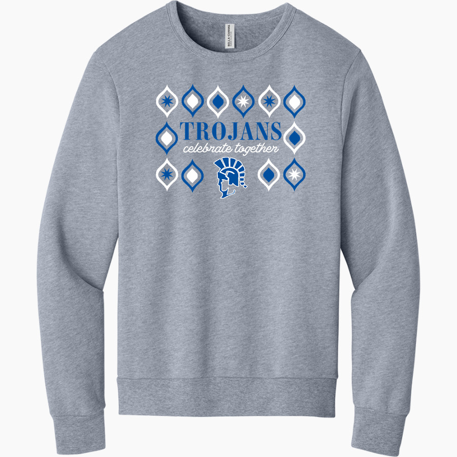 PLAINWELL HIGH SCHOOL TROJANS BELLA+CANVAS Unisex Sponge Fleece Classic Crewneck Sweatshirt