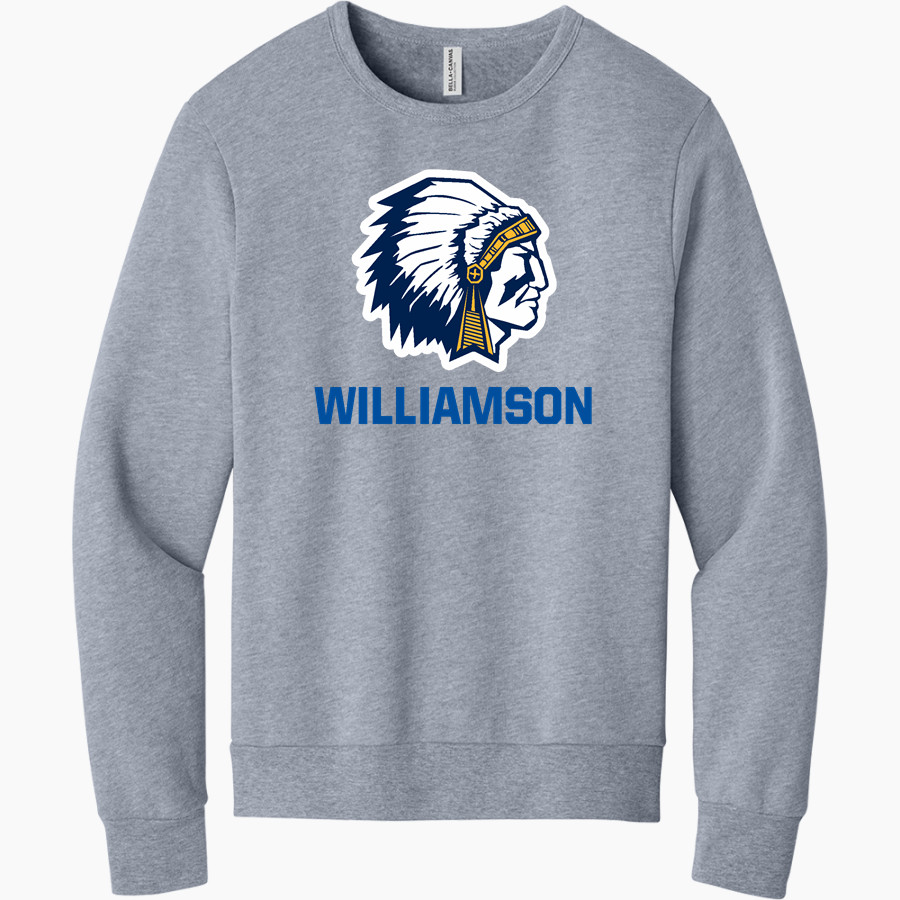WILLIAMSON HIGH SCHOOL WARRIORS BELLA+CANVAS Unisex Sponge Fleece Classic Crewneck Sweatshirt