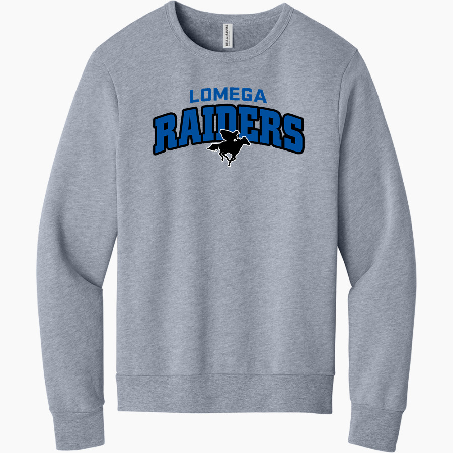 Lomega Raiders <span class="pdp-name-mascot">Lomega Raiders</span> BELLA+CANVAS Unisex Sponge Fleece Classic Crewneck Sweatshirt