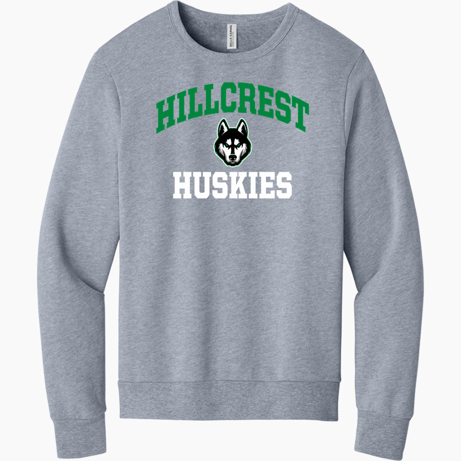 HILLCREST HIGH SCHOOL HUSKIES <span class="pdp-name-mascot">HILLCREST HUSKIES</span> BELLA+CANVAS Unisex Sponge Fleece Classic Crewneck Sweatshirt