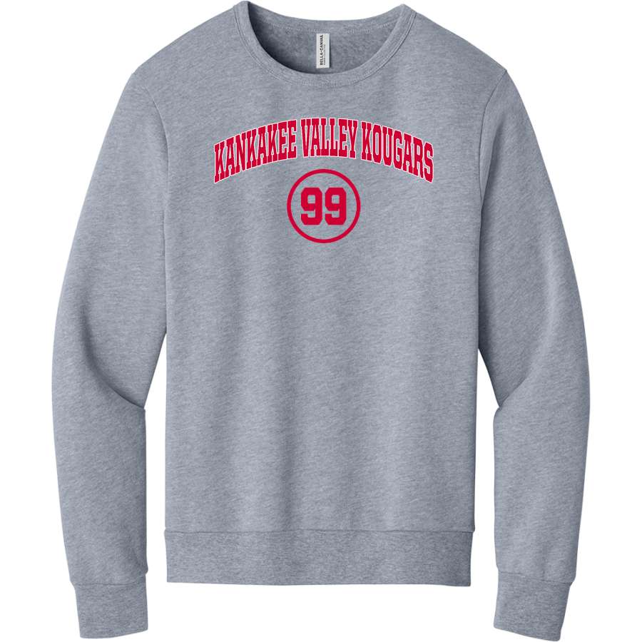 Kankakee Valley Kougars Kougars <span class="pdp-name-mascot">Kankakee Valley Kougars Kougars</span> BELLA+CANVAS Unisex Sponge Fleece Classic Crewneck Sweatshirt