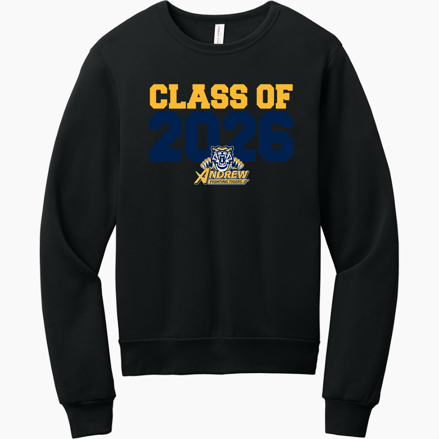 Andrew Tigers <span class="pdp-name-mascot">Andrew College Tigers</span> BELLA+CANVAS Unisex Sponge Fleece Classic Crewneck Sweatshirt