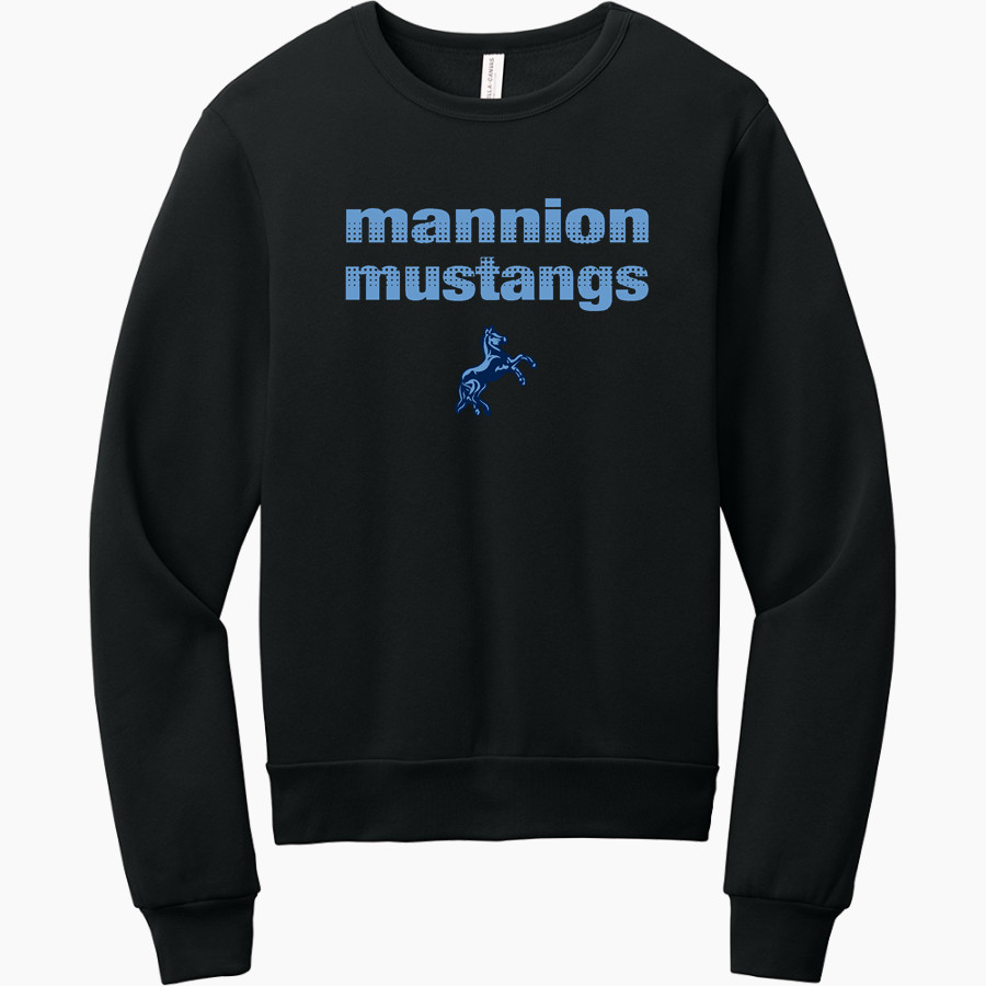 Mannion Mustangs <span class="pdp-name-mascot">Mannion Mustangs</span> BELLA+CANVAS Unisex Sponge Fleece Classic Crewneck Sweatshirt