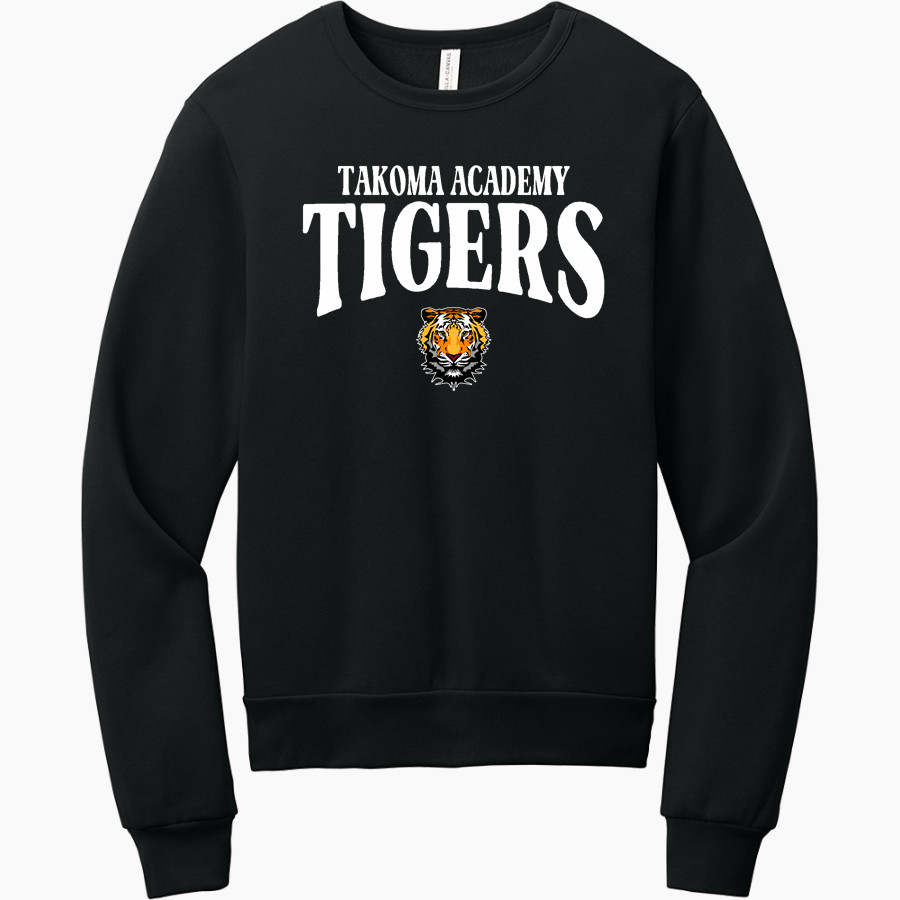 TAKOMA ACADEMY Tigers Online Store BELLA+CANVAS Unisex Sponge Fleece Classic Crewneck Sweatshirt
