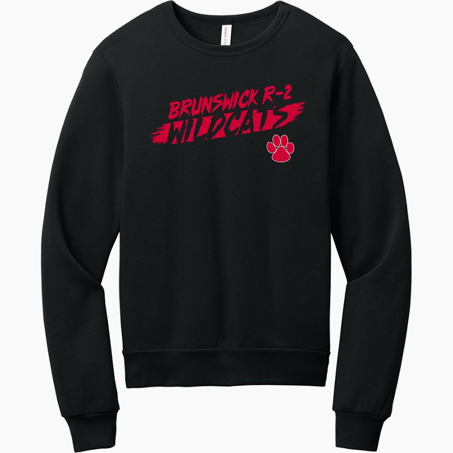 BRUNSWICK R-2 HIGH SCHOOL WILDCATS BELLA+CANVAS Unisex Sponge Fleece Classic Crewneck Sweatshirt