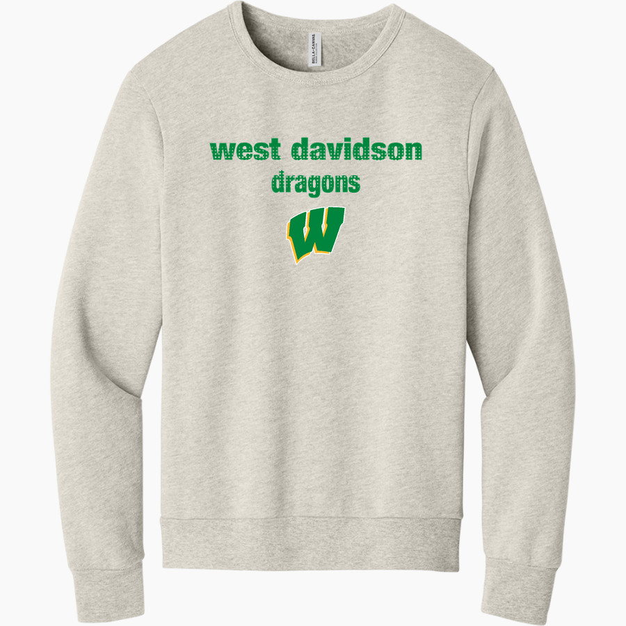 WEST DAVIDSON HIGH SCHOOL DRAGONS BELLA+CANVAS Unisex Sponge Fleece Classic Crewneck Sweatshirt