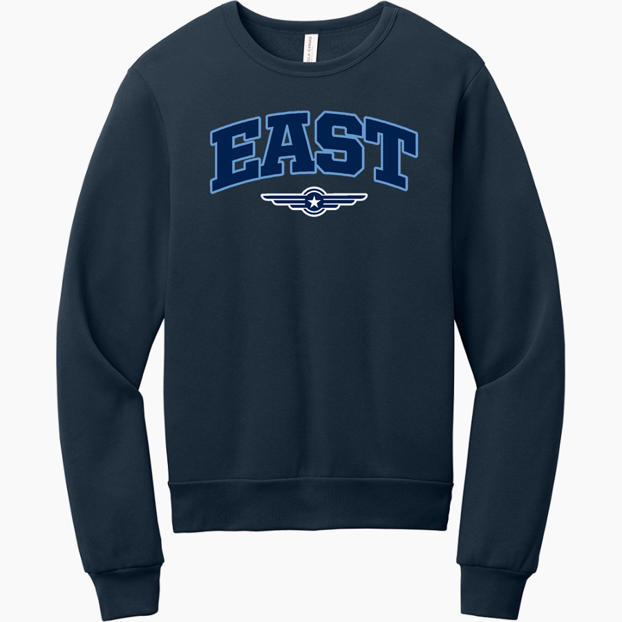 EAST HIGH SCHOOL ACES <span class="pdp-name-mascot">EAST ACES</span> BELLA+CANVAS Unisex Sponge Fleece Classic Crewneck Sweatshirt