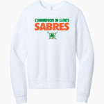 Communion of Saints School Sabres official sideline store BELLA+CANVAS Unisex Sponge Fleece Classic Crewneck Sweatshirt Front Thumbnail